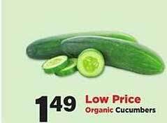 Stater Bros Organic cucumbers offer