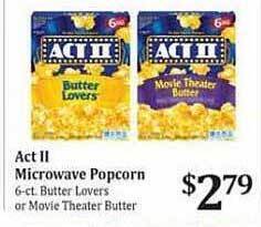 Rosauers Act ii microwave popcorn offer