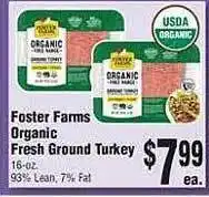 Rosauers Foster farms organic fresh ground turkey offer