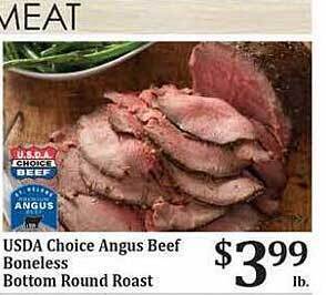 Rosauers Usda choice angus beef boneless bottom round roast offer