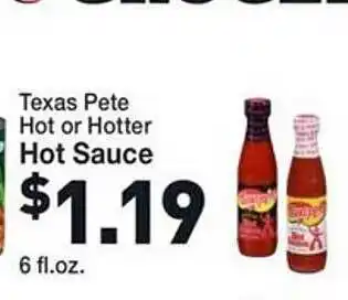 Rosauers Texas pete hot or hotter hot sauce offer