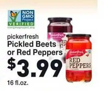 Rosauers Pickerfresh pickled beets or red peppers offer