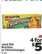 Weis Markets José olé burritos or chimichangas offer