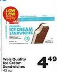 Weis Markets Weis quality ice cream sandwiches offer