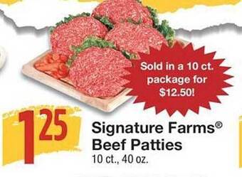 United Supermarkets Signature farms beef patties offer