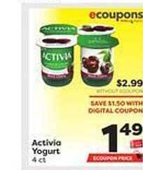 Weis Markets Activia yogurt offer