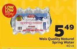 Weis Markets Weis quality natural spring water offer