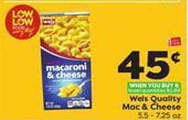 Weis Markets Weis quality mac & cheese offer