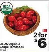 Weis Markets Usda organic grape tomatoes offer