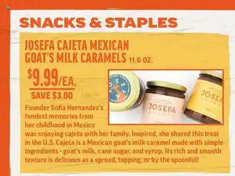 Central Market Josefa cajeta mexica goat's milk caramels offer