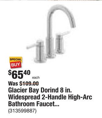 The Home Depot Glacier bay dorind 8 in. widespread 2-handle high-arc bathroom faucet in chrome offer