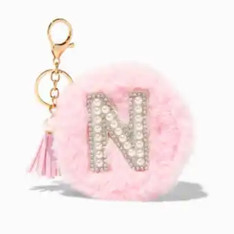 Claire's Pink furry pearl initial coin purse keychain - n offer