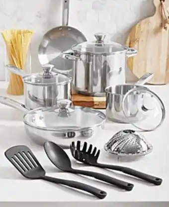Macy's Stainless steel 13-pc. cookware set, created for macy's offer