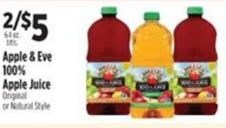 Pioneer Supermarkets Apple & Eve 100% Apple Juice offer