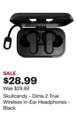 Best Buy Skullcandy - dime 2 true wireless in-ear headphones - black offer