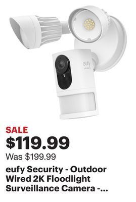 Best Buy Eufy security - outdoor wired 2k floodlight surveillance camera - white offer