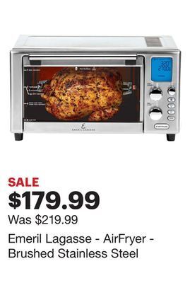 Best Buy Emeril lagasse - airfryer - brushed stainless steel offer