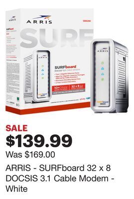 Best Buy Arris - surfboard 32 x 8 docsis 3.1 cable modem - white offer