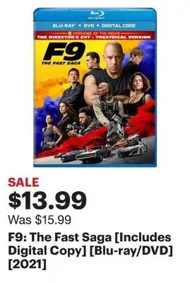 Best Buy F9: the fast saga [includes digital copy] [blu-ray/dvd] [2021] offer