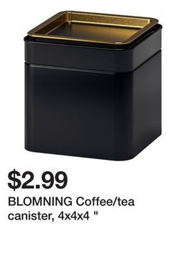 Ikea Blomning coffee/tea canister, 4x4x4 " offer