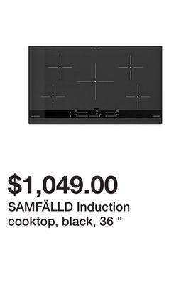 Ikea Samfälld induction cooktop, black, 36 " offer