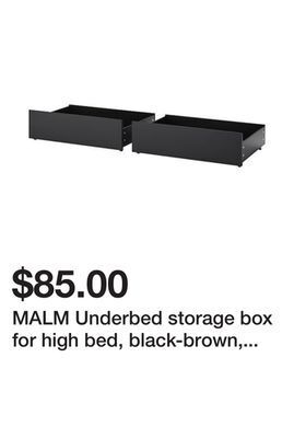 Ikea Malm underbed storage box for high bed, black-brown, full/double/twin/single offer