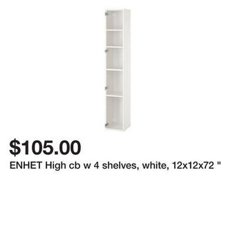 Ikea Enhet high cb w 4 shelves, white, 12x12x72 " offer