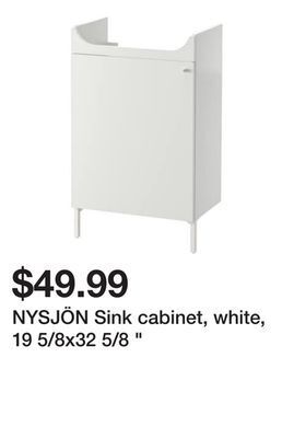 Ikea Nysjön sink cabinet, white, 19 5/8x32 5/8 " offer