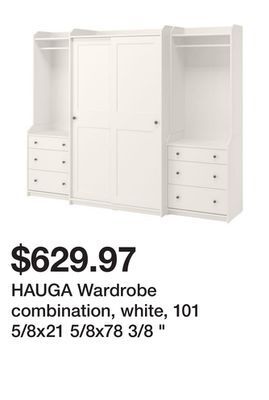 Ikea Hauga wardrobe combination, white, 101 5/8x21 5/8x78 3/8 " offer