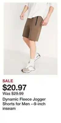 Old Navy Dynamic fleece jogger shorts for men --9-inch inseam offer