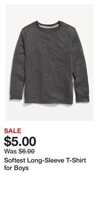 Old Navy Softest long-sleeve t-shirt for boys offer
