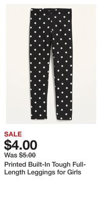 Old Navy Printed built-in tough full-length leggings for girls offer