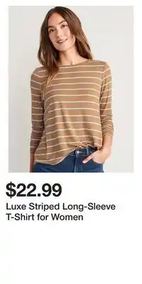Old Navy Luxe striped long-sleeve t-shirt for women offer