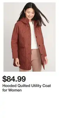 Old Navy Hooded quilted utility coat for women offer