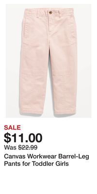 Old Navy Canvas workwear barrel-leg pants for toddler girls offer