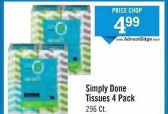 Price Chopper Simply done tissues 4 pack offer