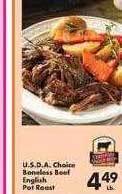 Fairplay U.s.d.a. choice boneless beef english pot roast offer