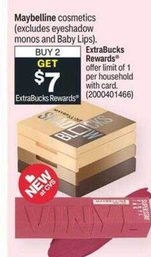 CVS Maybelline cosmetics offer