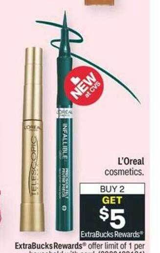 CVS L'oreal cosmetics offer