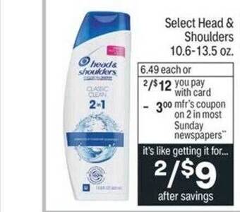 CVS Head & shoulders offer