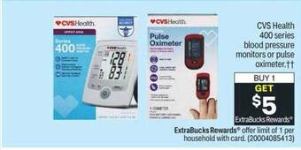 CVS Cvs health 400 series blood pressure monitors or pulse oximeter offer