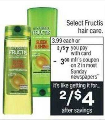 CVS Fructis hair care offer