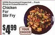 King Kullen Chicken for stir fry offer