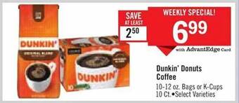 Price Chopper Dunkin' donuts coffee offer