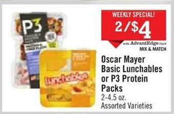 Price Chopper Oscar mayer basic lunchables or p3 protein packs offer