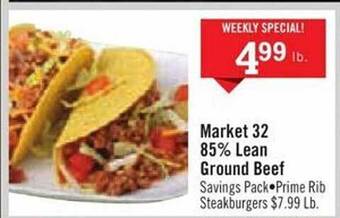 Price Chopper Market 32 85% lean ground beef offer
