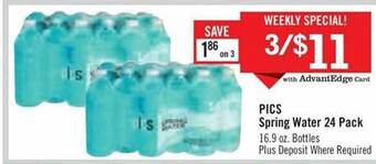 Price Chopper Pics spring water 24 pack offer