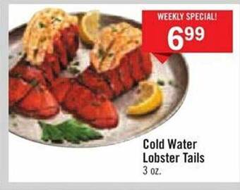 Price Chopper Cold water lobster tails offer