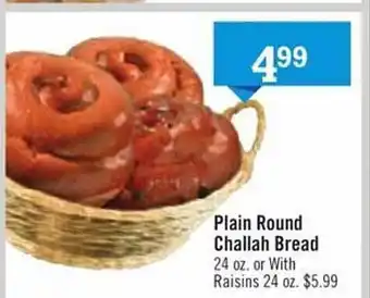 Price Chopper Plain round challah bread offer
