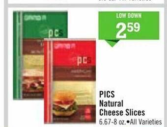 Price Chopper Pics natural cheese slices offer